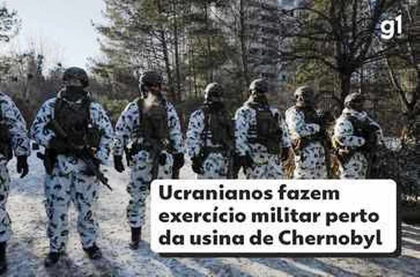 Soldados ucranianos treinam para guerra perto da usina nuclear de Chernobyl
