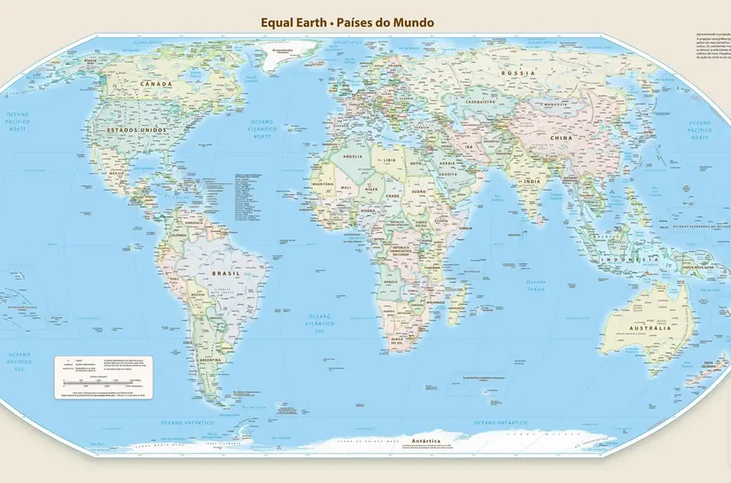Novo mapa-múndi corrige tamanho da África, América do Sul e Ásia
