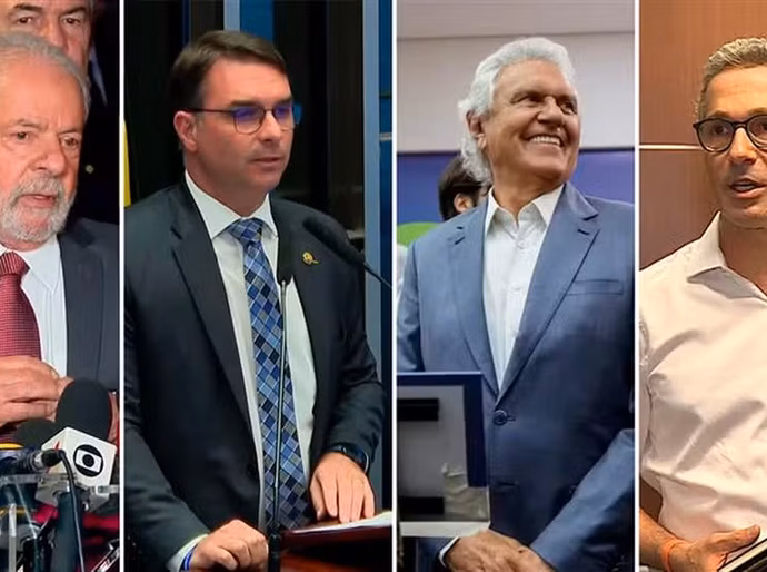 Datafolha: Lula empata com Flávio Bolsonaro, Caiado e Zema no 2º turno para presidente