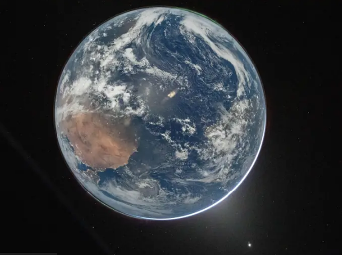 A espetacular imagem da Terra registrada pela tripulação da Artemis 2 rumo à Lua