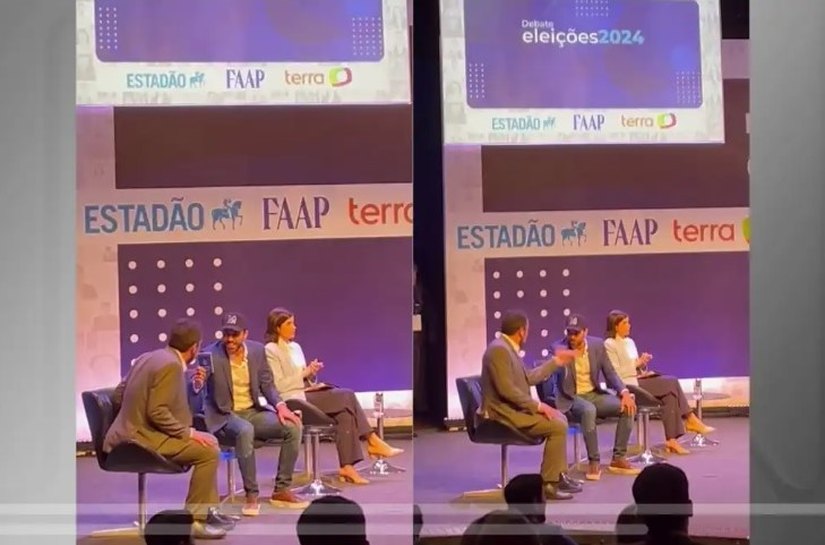 Boulos e Marçal discutem e candidato do PSOL dá tapa em carteira de trabalho mostrada pelo adversário