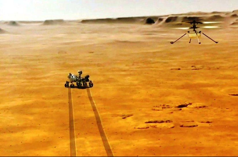 Helicóptero da Nasa, Ingenuity faz história com 1º voo sobre Marte