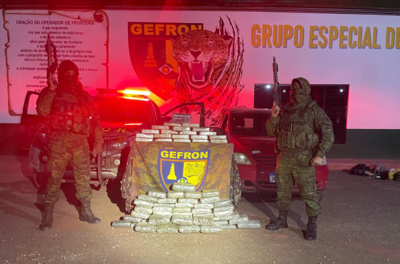 Gefron apreende 68 tabletes de entorpecentes e causa prejuízo de R$ 461 mil as facções criminosas