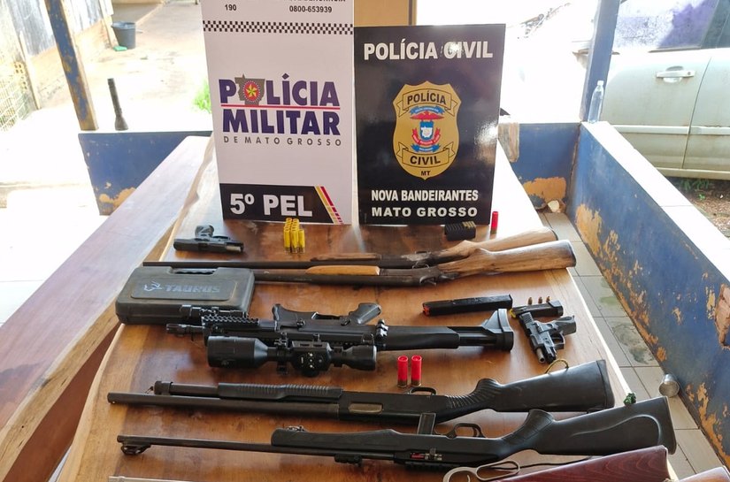 Operação prende 5 e apreende oito armas de fogo em garimpo