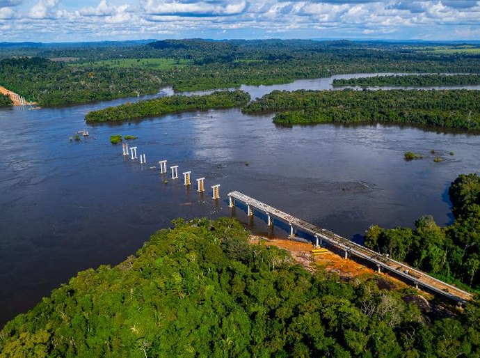 Veja Fotos: Obra da maior ponte de Mato Grosso atinge 43,91% de execução