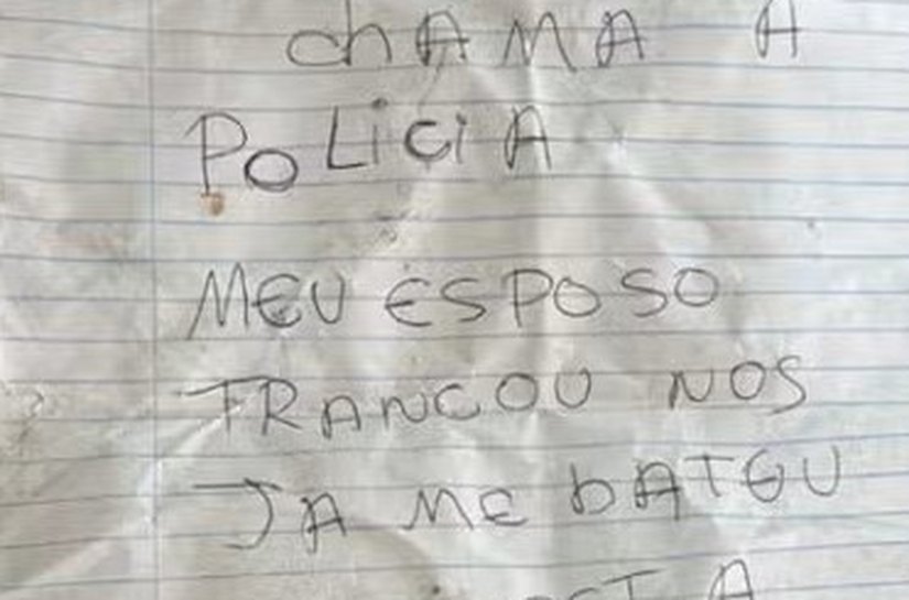Bilhete de socorro salva mãe e duas crianças mantidas em cárcere em MT: “meu esposo nos trancou”