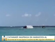 Catamarã afunda durante passeio no mar em Maragogi, em Alagoas; turista morreu