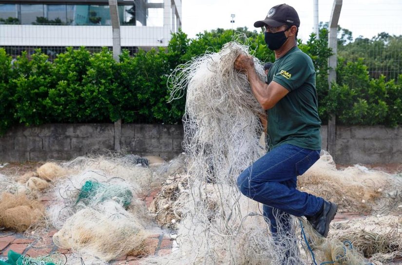 Sema apreende 201 redes de pesca e impede a retirada ilegal de toneladas de peixes