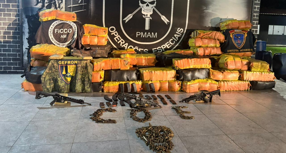 Com apoio do Gefron, megaoperação apreende 2,5 toneladas de droga no AM