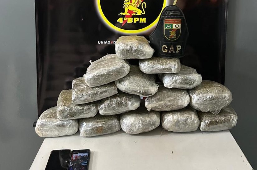 Polícia Militar resgata três crianças e apreende 15 tabletes de maconha em Várzea Grande