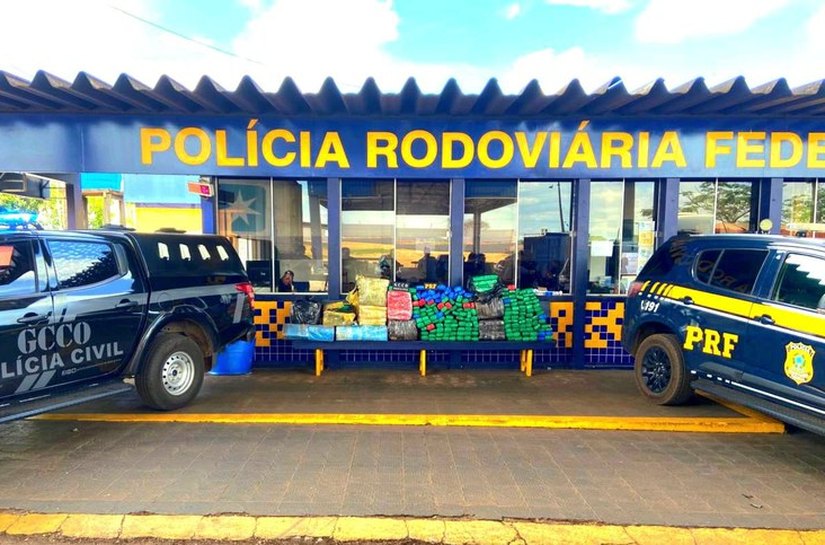 PRF e GCCO-PJC apreendem quase meia tonelada de maconha na BR-163 em Rondonópolis,MT