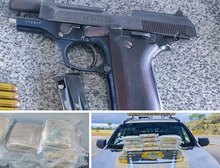 PRF apreende skunk, pistola e munições em fiscalizações na BR-070 em Poconé,MT