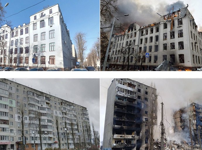 Ucrânia, antes e depois, em fotografias, de um país devastado pela guerra