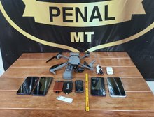 Polícia Penal intercepta drone com carga de telefones e acessórios na penitenciária da Mata Grande