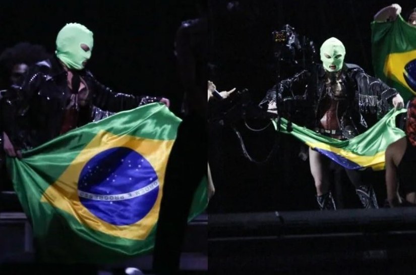 Madonna dança com bandeira do Brasil e manda recado para fãs: “Estão prontos?”