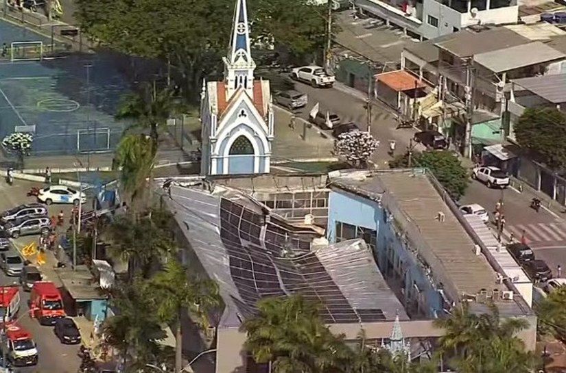 Teto de igreja desaba durante distribuição de cestas básicas e deixa dois mortos no Recife