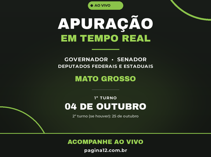 Página 12 vai mostrar em tempo real a apuração das eleições em Mato Grosso