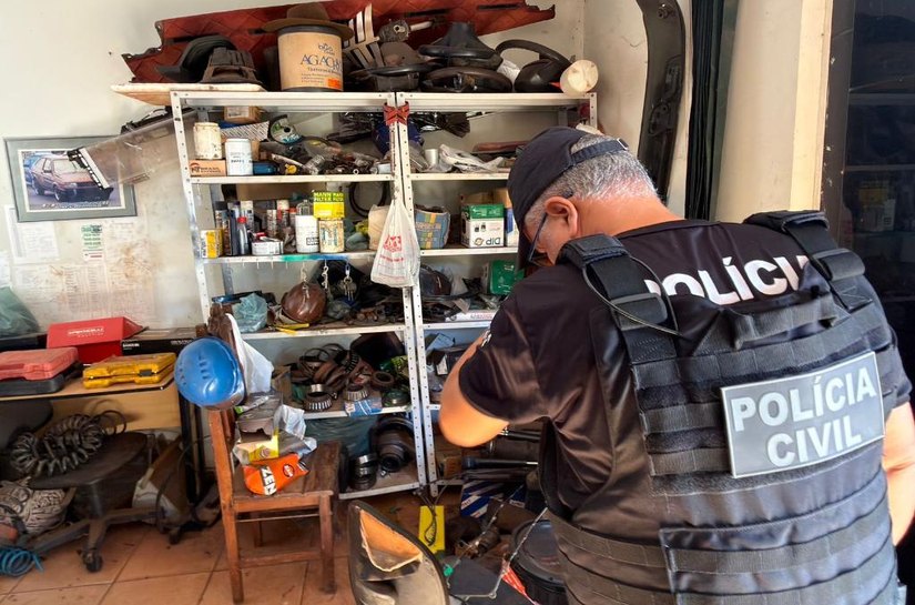 Operação da Polícia Civil mira esquema de adulteração e desmonte de veículos em Rondonópolis,MT