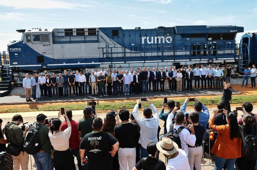 Governo de MT e Rumo inauguram 1º trecho da Ferrovia Estadual: “Mato Grosso é um exemplo do que o Brasil pode fazer”, afirma governador