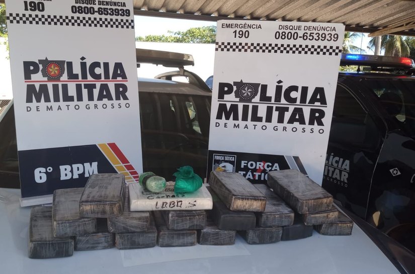 Força Tática apreende 17 quilos de cocaína e prende quatro pessoas por tráfico de drogas em Cáceres, MT