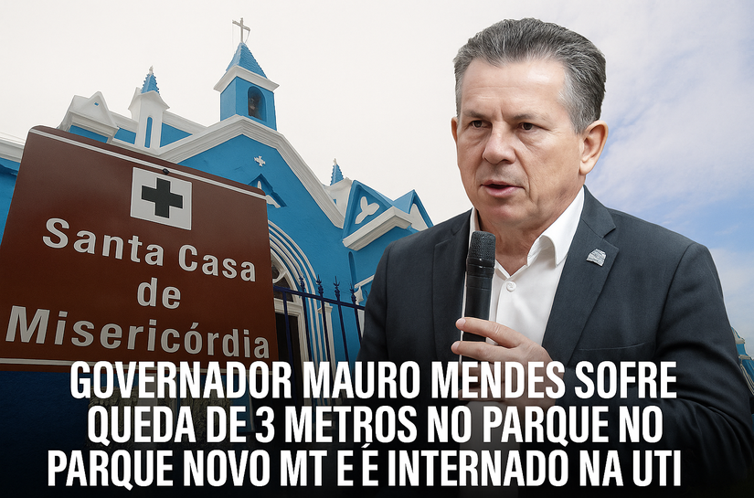 Governador Mauro Mendes sofre queda de 3 metros no Parque Novo MT e é internado na UTI da Santa Casa