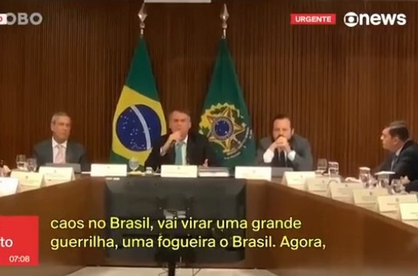 “Se a gente reagir após eleição, vai ter caos”, disse Bolsonaro em vídeo de reunião com ministros em 2022