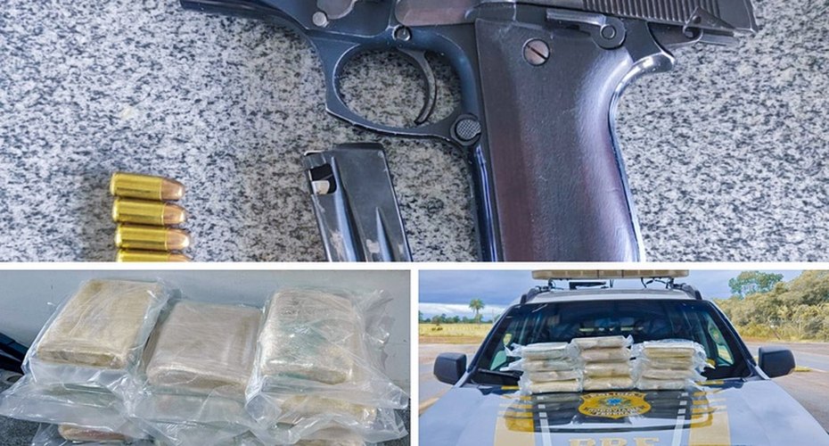 PRF apreende skunk, pistola e munições em fiscalizações na BR-070 em Poconé,MT