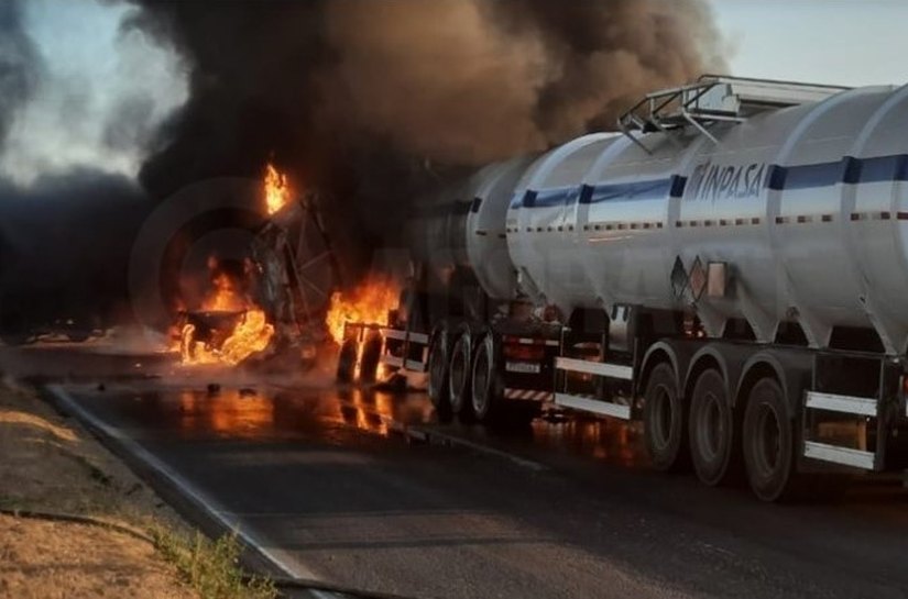 Veja Fotos: Acidente entre caminhão tanque, carreta e ônibus no KM 205 da BR 364 mata 5 na saída de Rondonópolis, MT