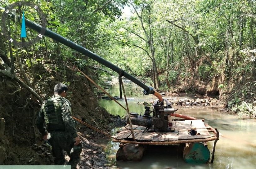 Sema-MT desmonta garimpo ilegal na nascente do Rio Paraguai