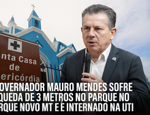 Governador Mauro Mendes sofre queda de 3 metros no Parque Novo MT e é internado na UTI da Santa Casa