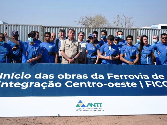 Veja Vídeo: Bolsonaro lança obra da Ferrovia de Integração entre Mato Grosso e Goiás