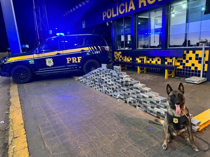 PRF apreende 176 kg de cocaína em compartimento oculto de caminhão na BR-364 em Rondonópolis, MT