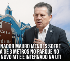 Governador Mauro Mendes sofre queda de 3 metros no Parque Novo MT e é internado na UTI da Santa Casa