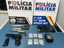 Força Tática prende dois homens e resgata vítima mantida em cárcere em Sinop,MT