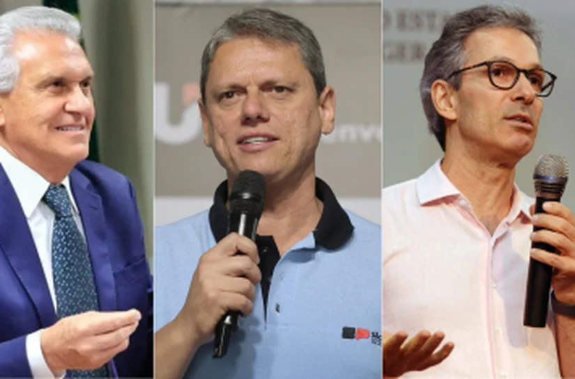 Saímos no 1° turno, nos apoiamos no 2º, diz Caiado com Tarcísio e Zema