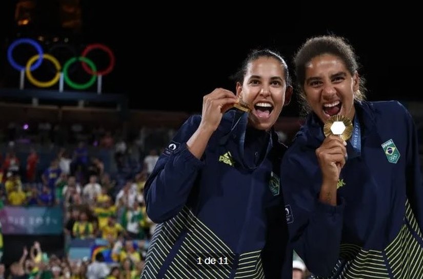 Brasil é ouro no vôlei de praia: Ana Patrícia e Duda vencem canadenses em Paris