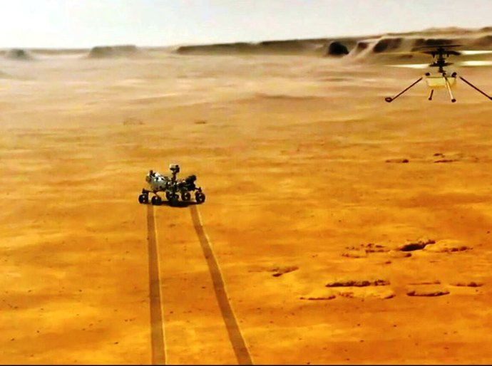 Helicóptero da Nasa, Ingenuity faz história com 1º voo sobre Marte