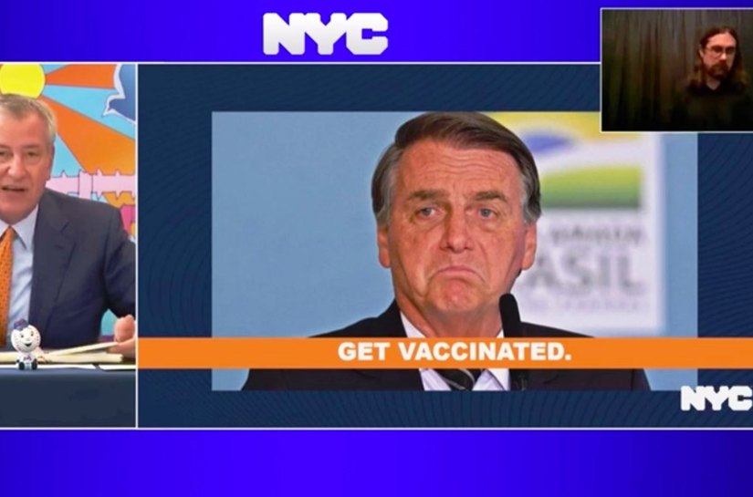 'Se você não quer se vacinar, nem precisa vir', diz prefeito de Nova York a Bolsonaro