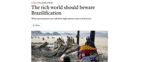 Países ricos deveriam temer 'Brasileirização' da economia global, diz The Economist