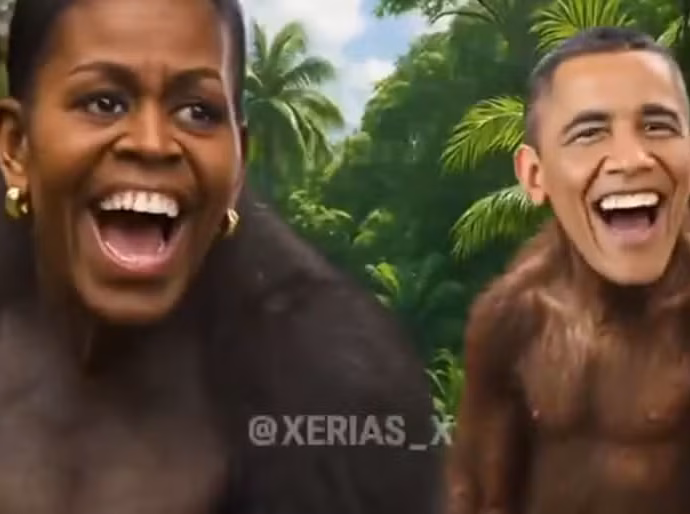 Trump posta vídeo com montagem do casal Obama como macacos, e democratas condenam: 'Repugnante'