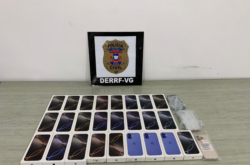 Polícia Civil recupera celulares avaliados em R$ 210 mil furtados de loja em Várzea Grande