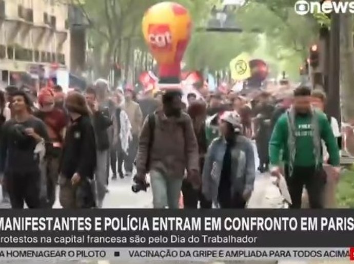 Trabalhadores realizam atos e protestos no 1º de Maio pelo mundo; polícia e manifestantes entram em confronto em Paris