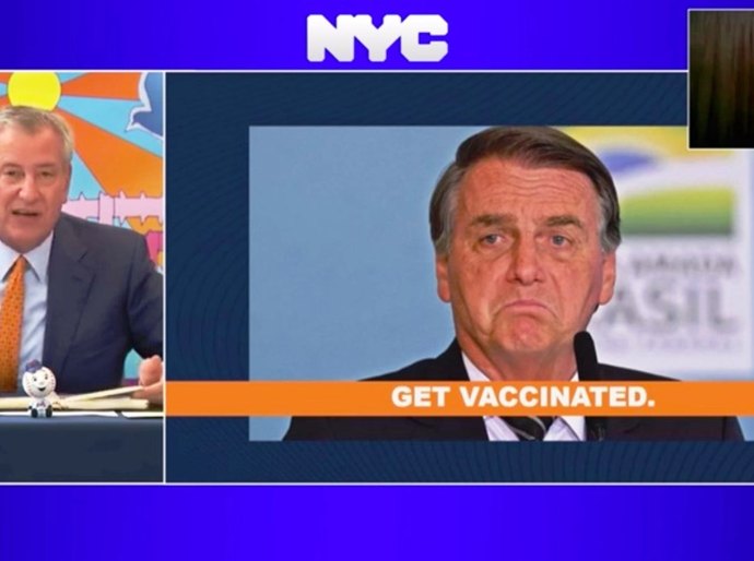 'Se você não quer se vacinar, nem precisa vir', diz prefeito de Nova York a Bolsonaro