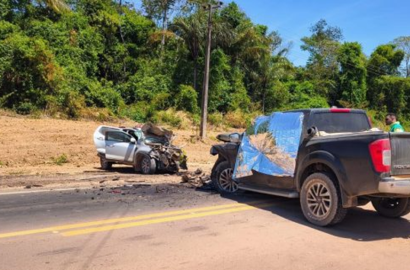 Tragédia na MT-208: colisão entre caminhonete e picape mata três pessoas em Alta Floresta