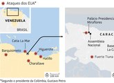 OS mapas e os três momentos-chave da operação para remover Maduro da Venezuela