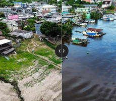 Cheia de 2025 afeta 530 mil pessoas e deixa mais da metade do Amazonas em emergência; veja antes e depois