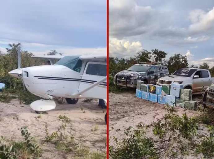 Meia tonelada de cocaína é interceptada em avião no interior de MT e operação causa prejuízo milionário ao crime