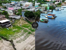 Cheia de 2025 afeta 530 mil pessoas e deixa mais da metade do Amazonas em emergência; veja antes e depois