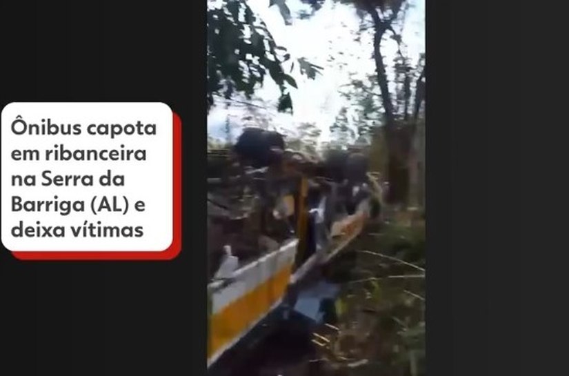 Ônibus capota em ribanceira na Serra da Barriga, AL, deixa 17 mortos e quase 30 feridos