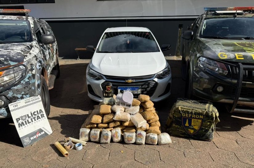 Rotam e Gefron apreendem 117 quilos de entorpecentes e recuperam carro furtado em Várzea Grande